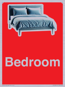 Bedroom Dementia Sign Red
